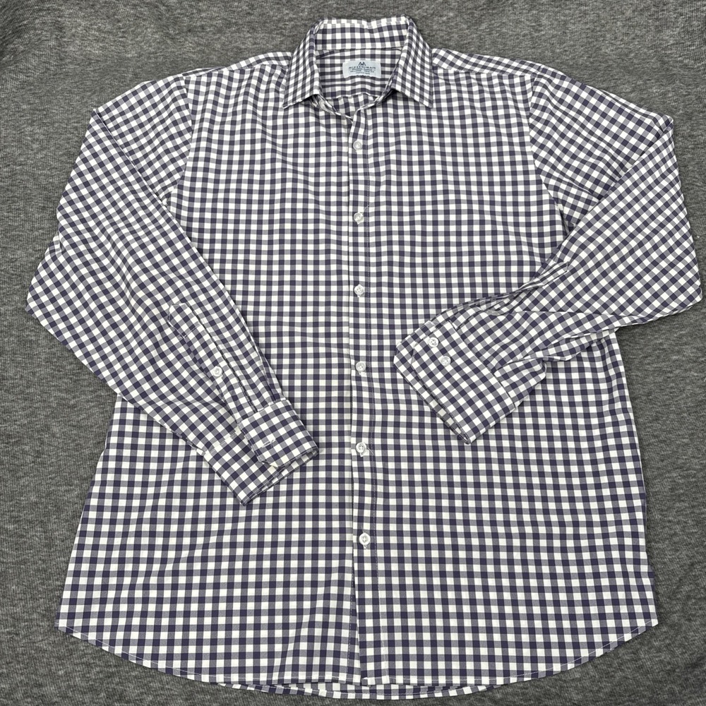 Mizzen+Main XXL Trim Fit Performance Dress Shirt‎ Stretch Purple Check
